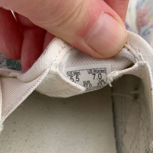 Vans Women's Floral Canvas Slip-On Sneakers - Pink and blue floral mixed media - Picture 12 of 12